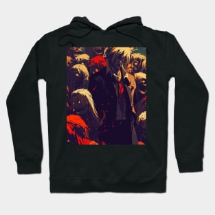 Spooky vampire in  zombie horde pattern Hoodie